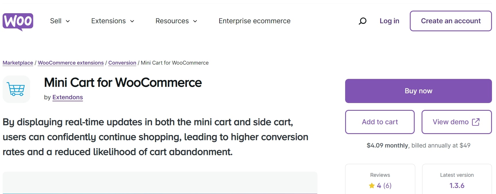 mini cart Woocommerce