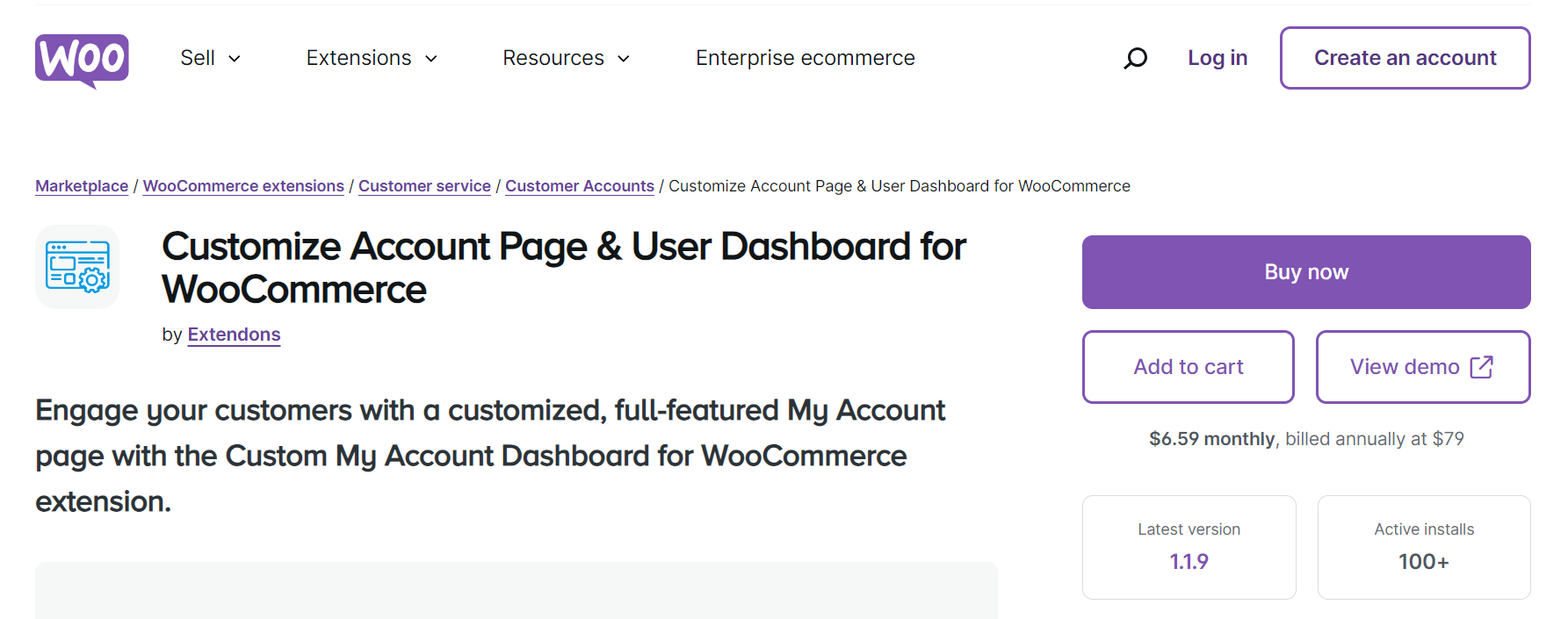 Woocommerce account page by Extendons